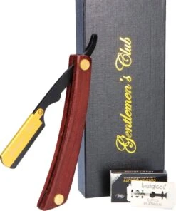 Premium Shavette Open Scheermes Met 20 Scheermesjes - Straight Razor Kappersmes - Barbiersmes - Cut Throat Razor Nekmes - Klassiek Klap Scheermes - Safety Razor Feather Mes