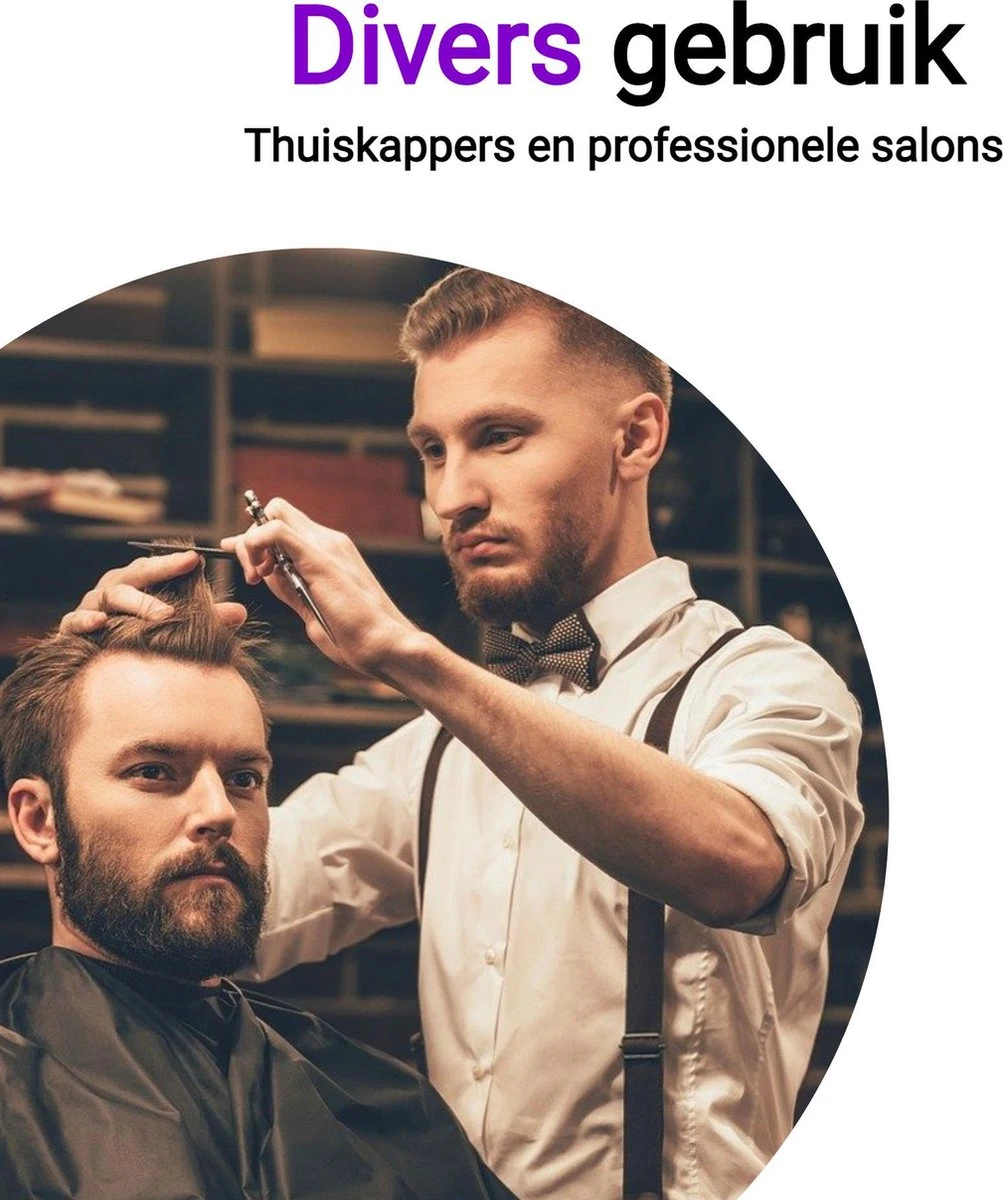 MESC Kappersmantel Kappersschort Kapmantel Kapper Tondeuse Kapperscape - Haar Knippen Thuis Of Salon - Volwassenen & Kinderen - 160 X 140cm - Afbeelding 6