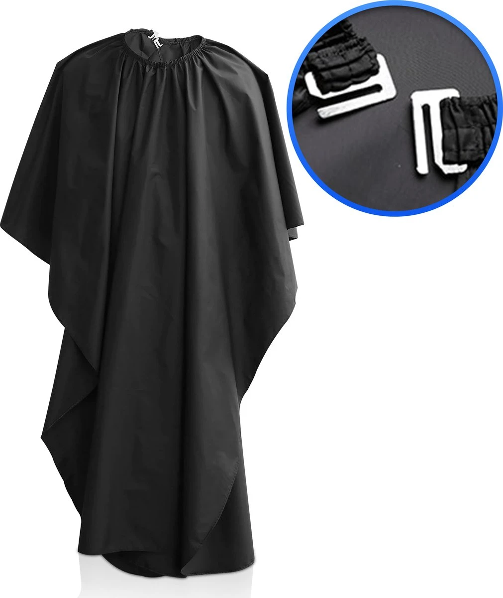 Elias Enterprise - Kappersmantel - Kapmantel - Elastische Halssluiting - Metalen Gesp - Kapperscape