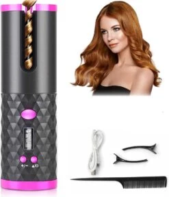 Merkloos Automatische Krultang - Inclusief 2 Haarclippen - Draadloos - Hair Curler