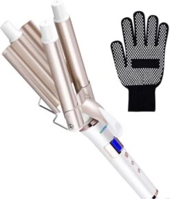 Wafeltang - 5 In 1 Krultang - Airwrap - Golvenkrultang- 22mm - Incl. Beschermingshandschoen - Beach Waves - Waver - Crimper - Multistyler