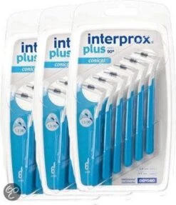 Interprox Plus Conical 3mm-5mm - Blauw - Ragers - 3 X 6 Stuks - Voordeelpakket