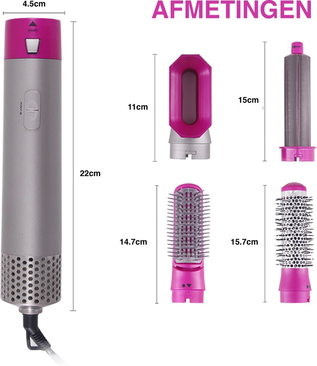 Merkloos Airwrap 5 In 1 Multistyler - Föhnborstel - Krultang - Hairstyler - Borstel - Haardroger -Föhn - Afbeelding 3
