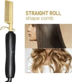 Merkloos Shasim - Stijltang- Straightening Heat Pressing Comb Brush For Woman / Man / Wig -Adjustable Temperature Professionele Elektrische Haar Kam