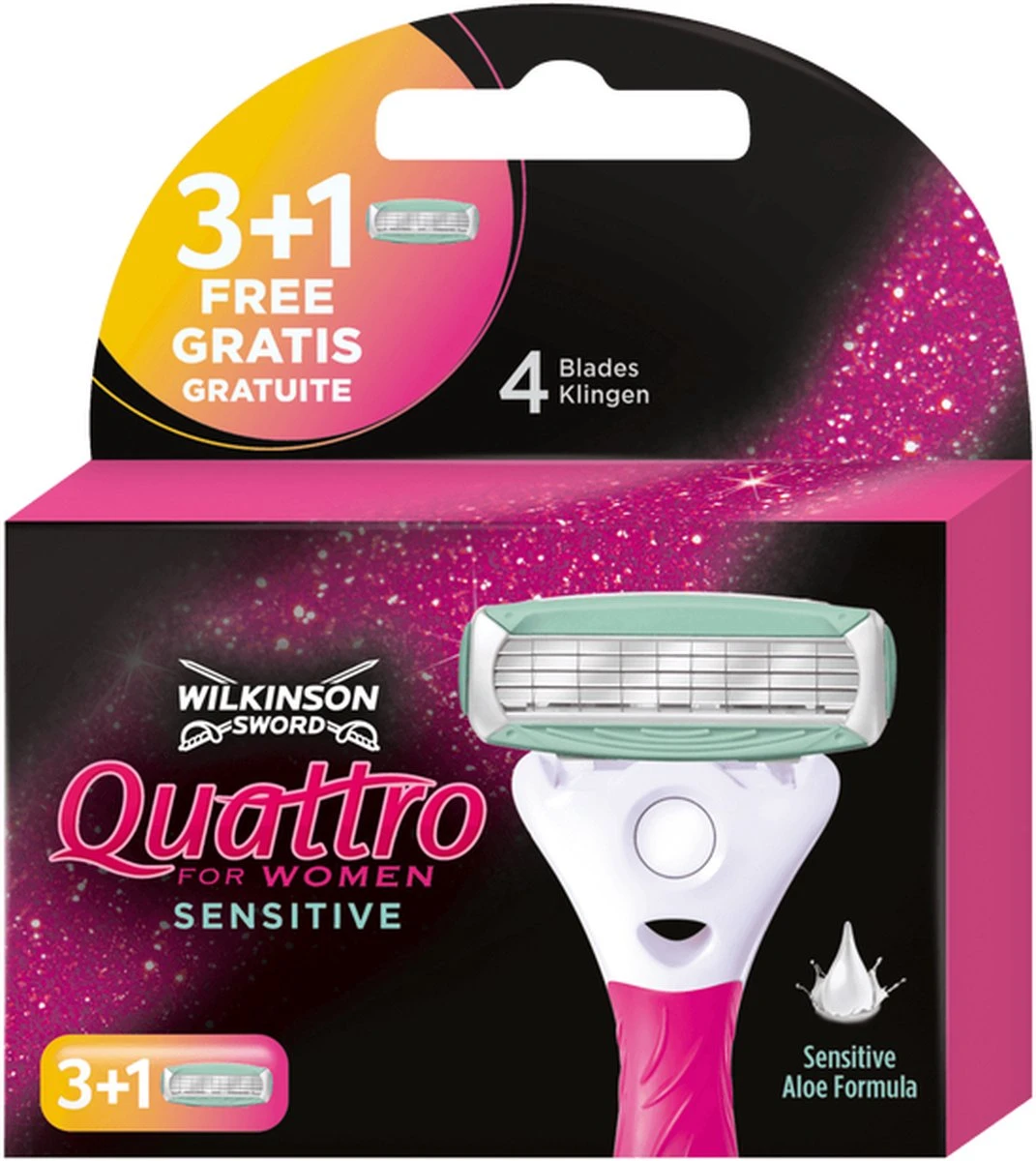 Wilkinson Woman Scheermesjes Quattro Sensitive 4 Stuks - Afbeelding 9