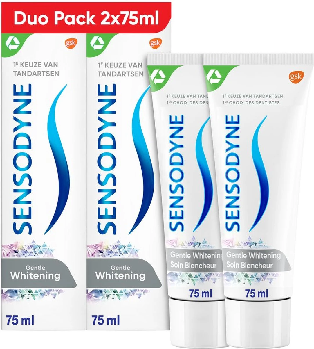 Sensodyne Gentle Whitening Tandpasta Voor Gevoelige Tanden 2x 75 Ml - Afbeelding 4