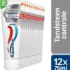 Aquafresh Tandsteen Controle Tandpasta Voor Gezonde Tanden Voordeelverpakking 12x75ml, Recyclebare Plastic Tube En Dop