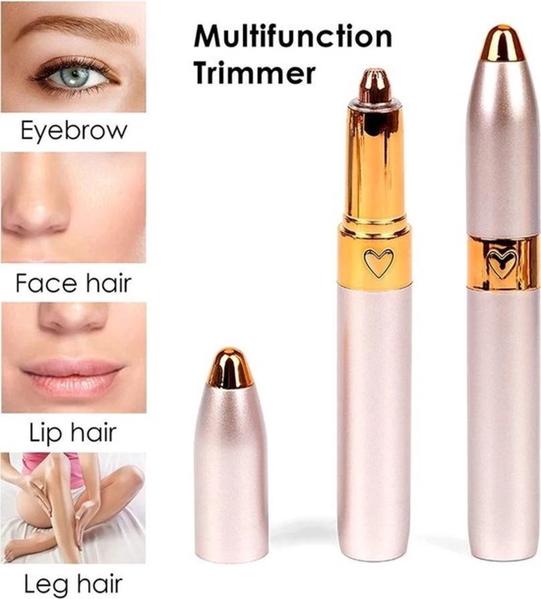 Draagbare Wenkbrauw Epilator - Haar Remover Pen - USB Trimmer - Afbeelding 11
