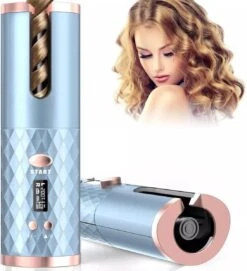 PH Goods® - Automatische Krultang - Nieuw Model 2023 - 5000mAh Accu - Draagbaar - Draadloos - USB Oplaadbaar - Keramische Krultang - Hair Curler - Haar Kruller - Magic Hair Curler - Keramische Krulijzer - Blauw