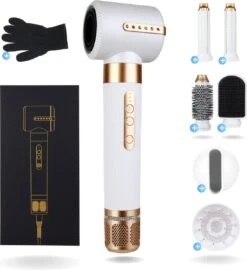 Merkloos Airstyler Pro Editie - Krultang - Wit - Fohn - Haardroger - Hitte Handschoen - Airwrap - Multistyler - Stijltang - Stijltang - Krultang - Cadeau - Automatische Krultang - 7 In 1 Krultang - Tiktok