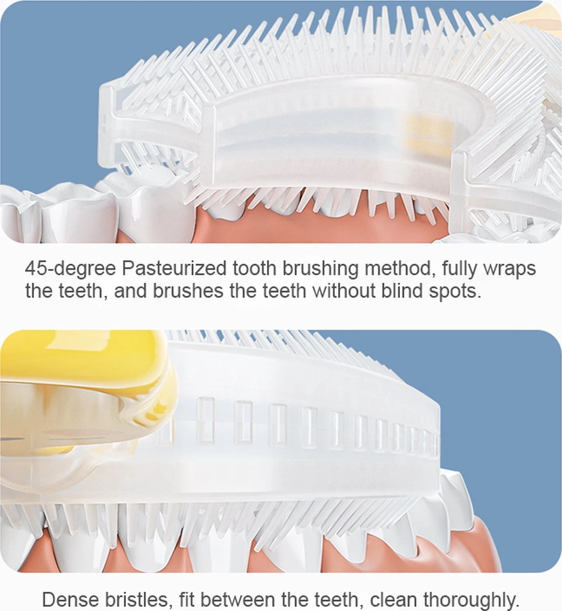 Tandenborstel Kind-Handtandenborstel Voor Kinderen-2 Tot 12 Jaar-Zachte Silliconen-Baby Tandenborstel-Tandenborstel Baby En Peuter - U-Vormig - 360 Graden-Bijtringen-peutertandenborstel-U Vorm - Afbeelding 3