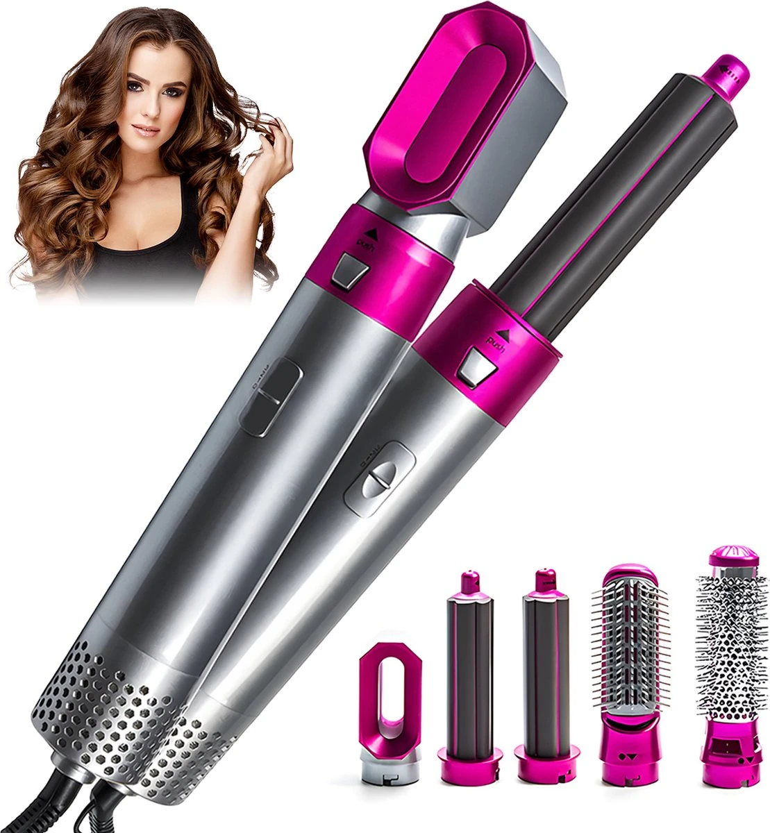 Airwrap Krultang - Krultang 5 In 1 - Föhnborstel - 5 In 1 Multi Styler - Haardroger Met Borstel - Zwart 3 Airwrap Krultang - Krultang 5 In 1 - Föhnborstel - 5 In 1 Multi Styler - Haardroger Met Borstel - Zwart