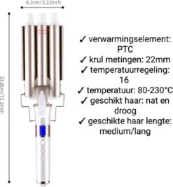 Wafeltang - 5 In 1 Krultang - Airwrap - Golvenkrultang- 22mm - Incl. Beschermingshandschoen - Beach Waves - Waver - Crimper - Multistyler -BaByliss Verkoopwinkel 1112x1200 9