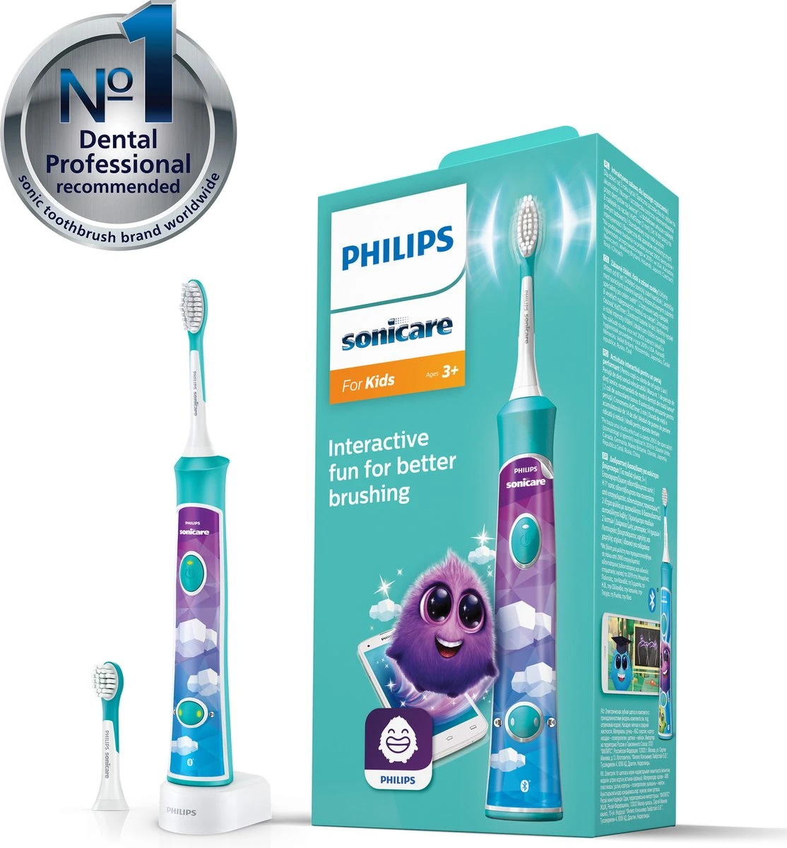 Philips Sonicare For Kids HX6322/04 - Elektrische Tandenborstel - Blauw - Incl. Extra Opzetborstel - Afbeelding 2