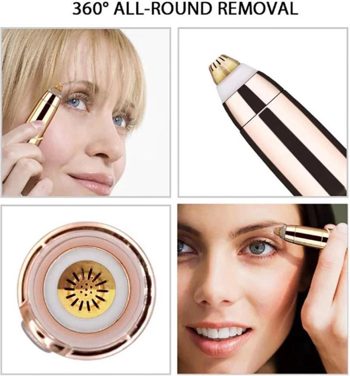 Draagbare Wenkbrauw Epilator - Haar Remover Pen - USB Trimmer - Afbeelding 2