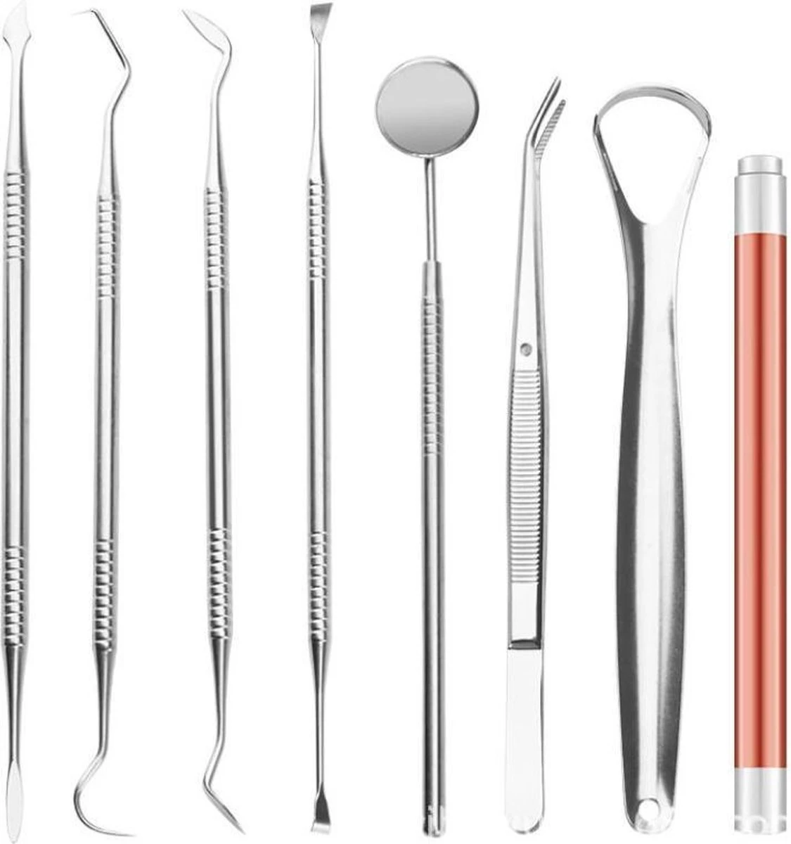 Qy Tandarts Set Voor Het Verwijderen Van Tandsteen En Verzorgen Van Het Gebit – 8 Delig In Luxe Opbergetui - Afbeelding 6