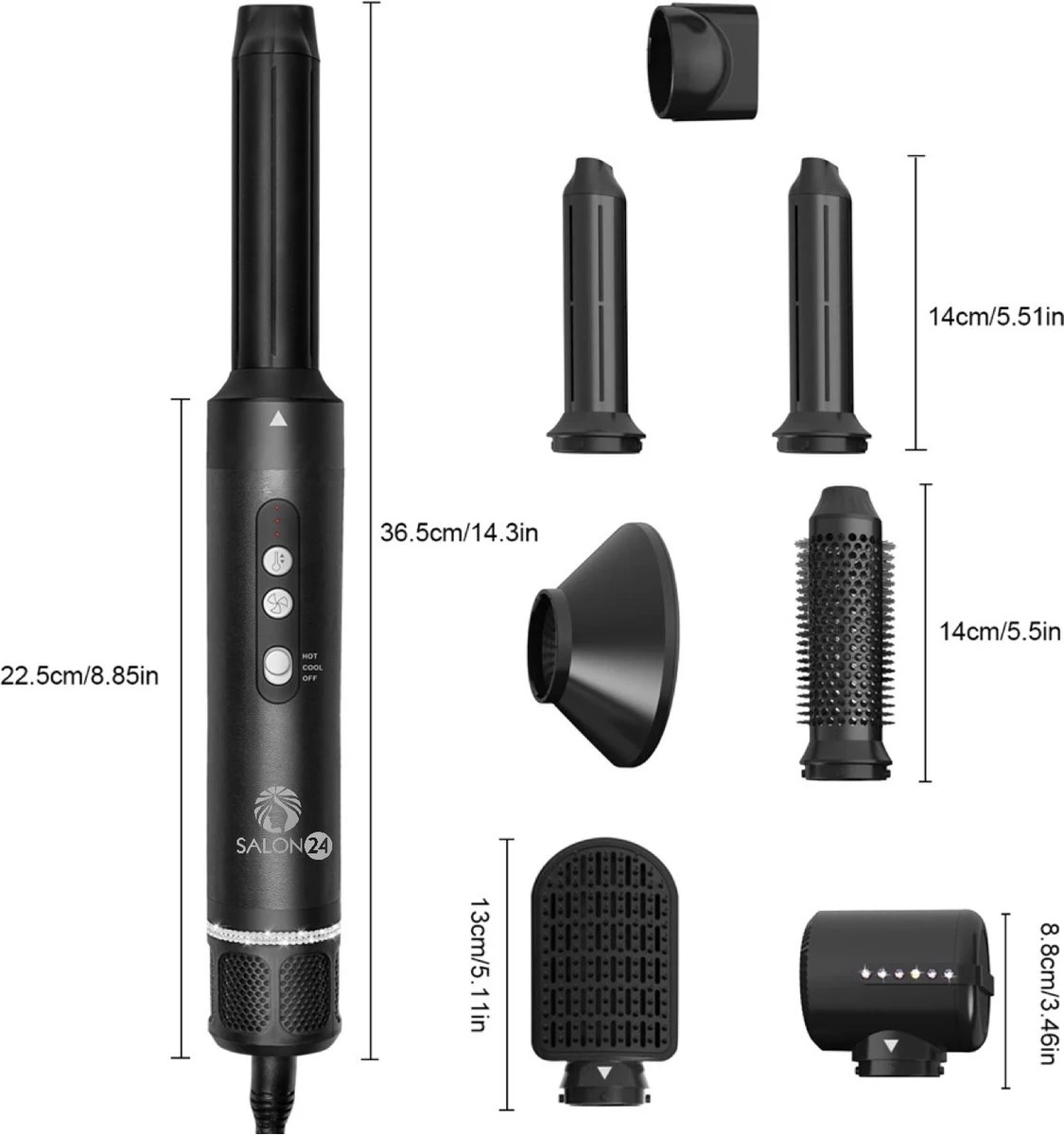 7 In 1 Airstyler | Incl. Hitte Handschoen | Föhnborstel 6 7 In 1 Airstyler | Incl. Hitte Handschoen | Föhnborstel - Afbeelding 4