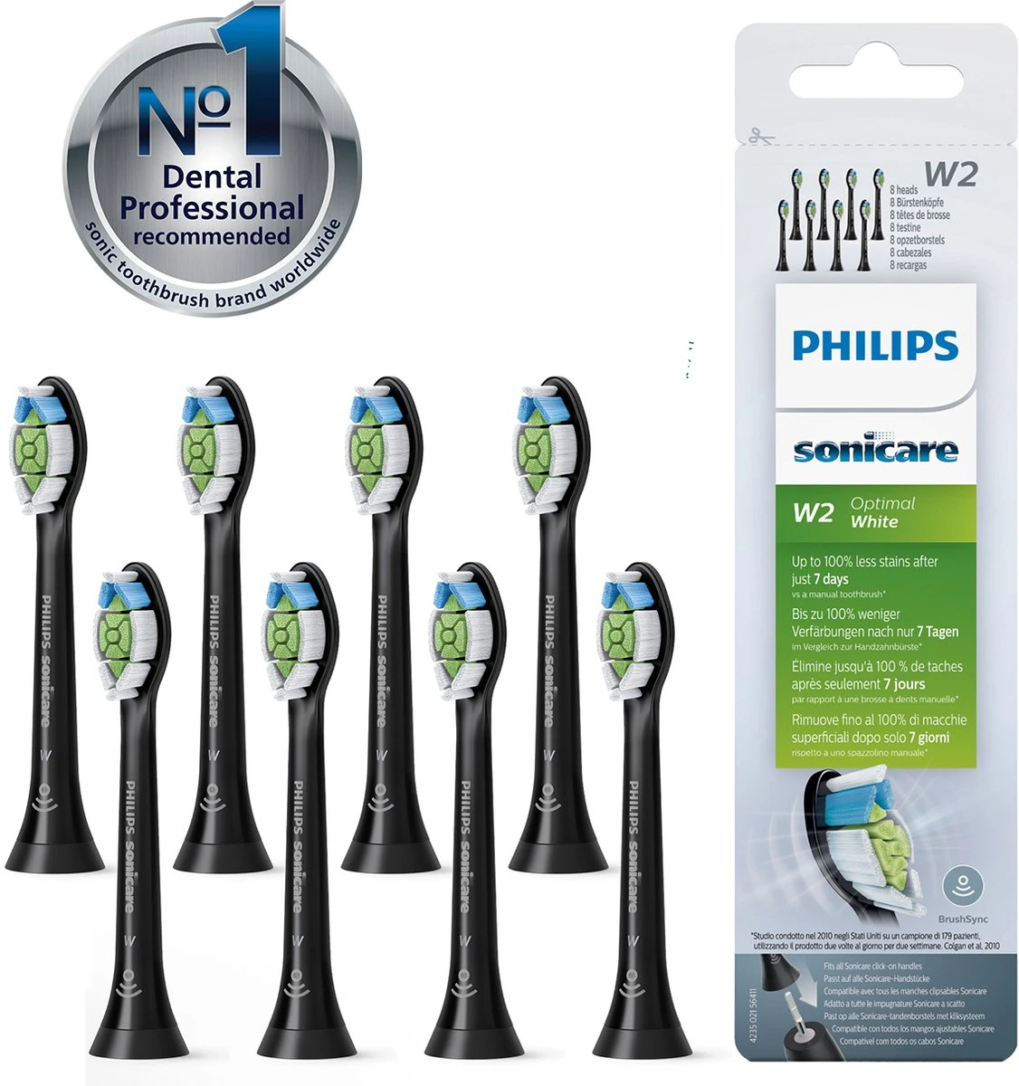 Philips Sonicare W2 Optimal White HX6068/13 - Opzetborstels - 8 Stuks - Afbeelding 14