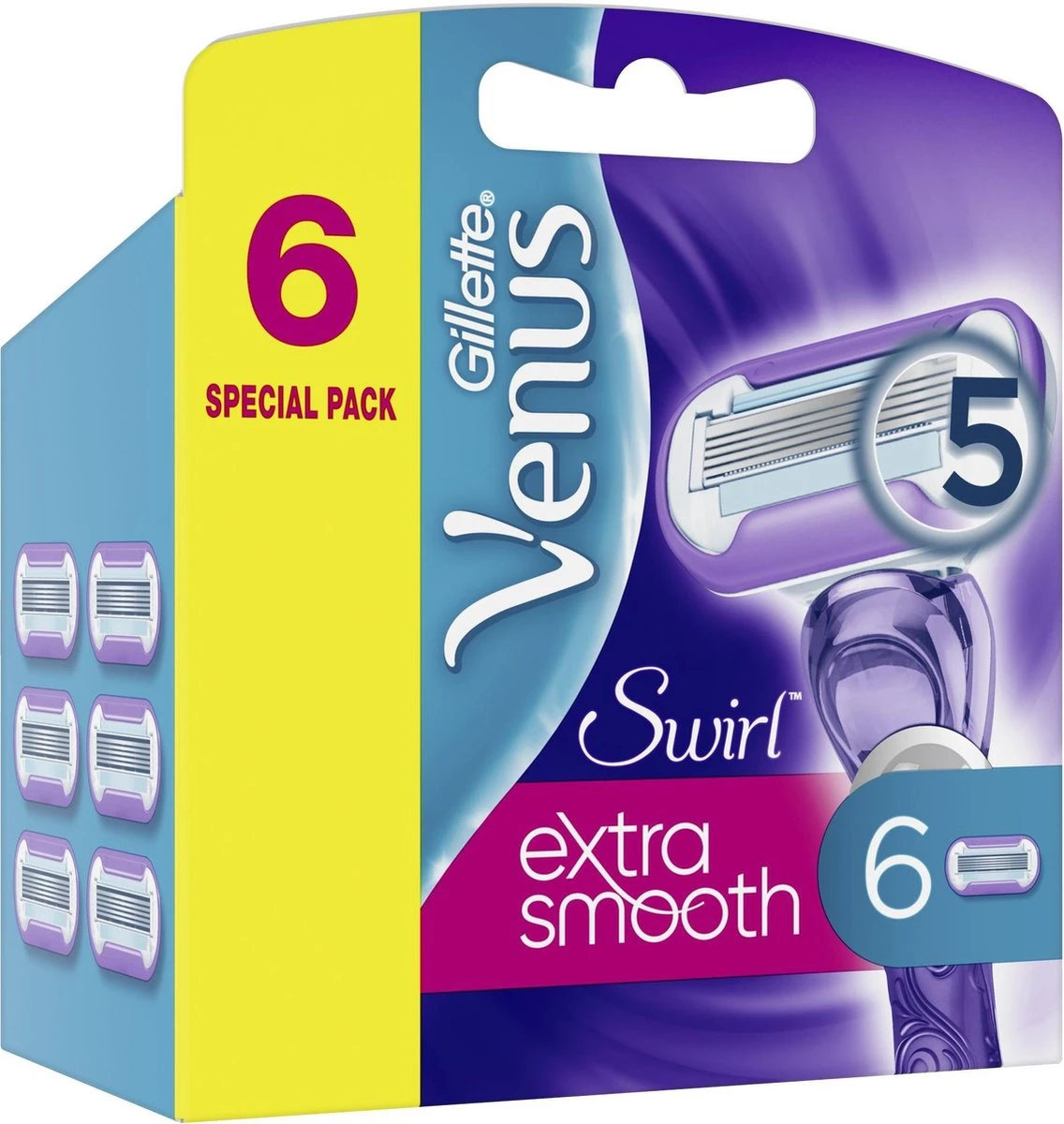 Gillette Venus Swirl Extra Glad Scheermesjes Vrouwen - 6 Stuks - Afbeelding 3