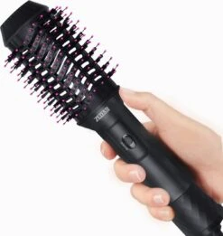 3-in-1 Föhnborstel Rond Keramische Magic Brush Lang/Kort/Stijl/Krullen 1200W Zwart Van Zedar