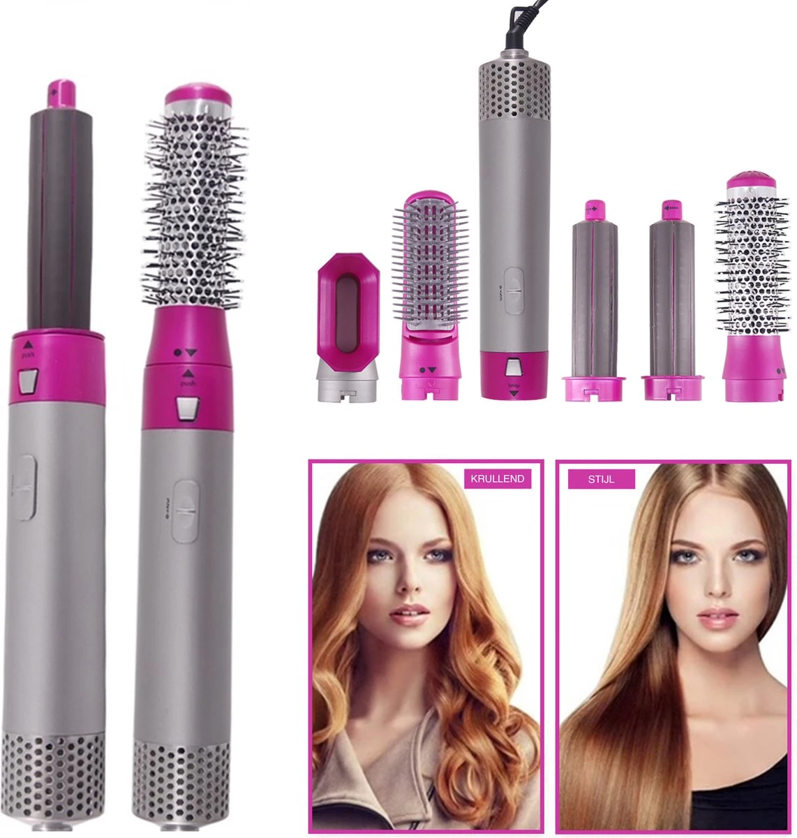 Merkloos Airwrap 5 In 1 Multistyler - Föhnborstel - Krultang - Hairstyler - Borstel - Haardroger -Föhn - Afbeelding 5