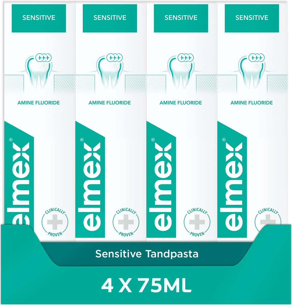 Elmex Sensitive Tandpasta 4 X 75ml - Voor Gevoelige Tanden - Voordeelverpakking