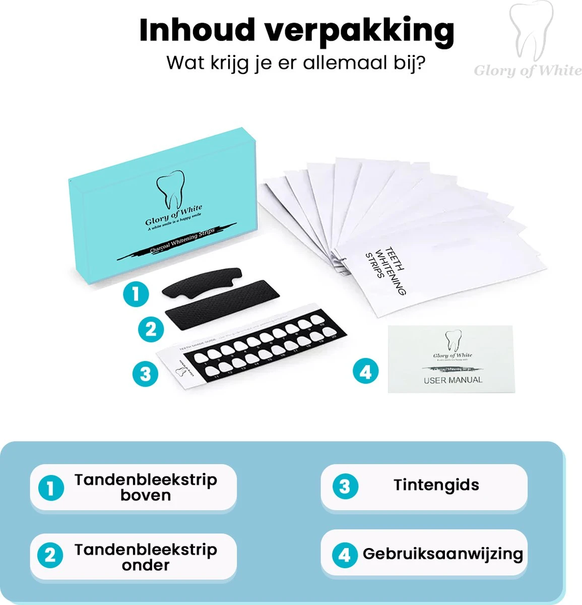 Glory Of White - Professionele Tandenbleek Strips - 28 Strips - Teeth Whitening Strips - Wittere Tanden - Zonder Peroxide - Tanden Bleken 8 Glory Of White - Professionele Tandenbleek Strips - 28 Strips - Teeth Whitening Strips - Wittere Tanden - Zonder Peroxide - Tanden Bleken - Afbeelding 6