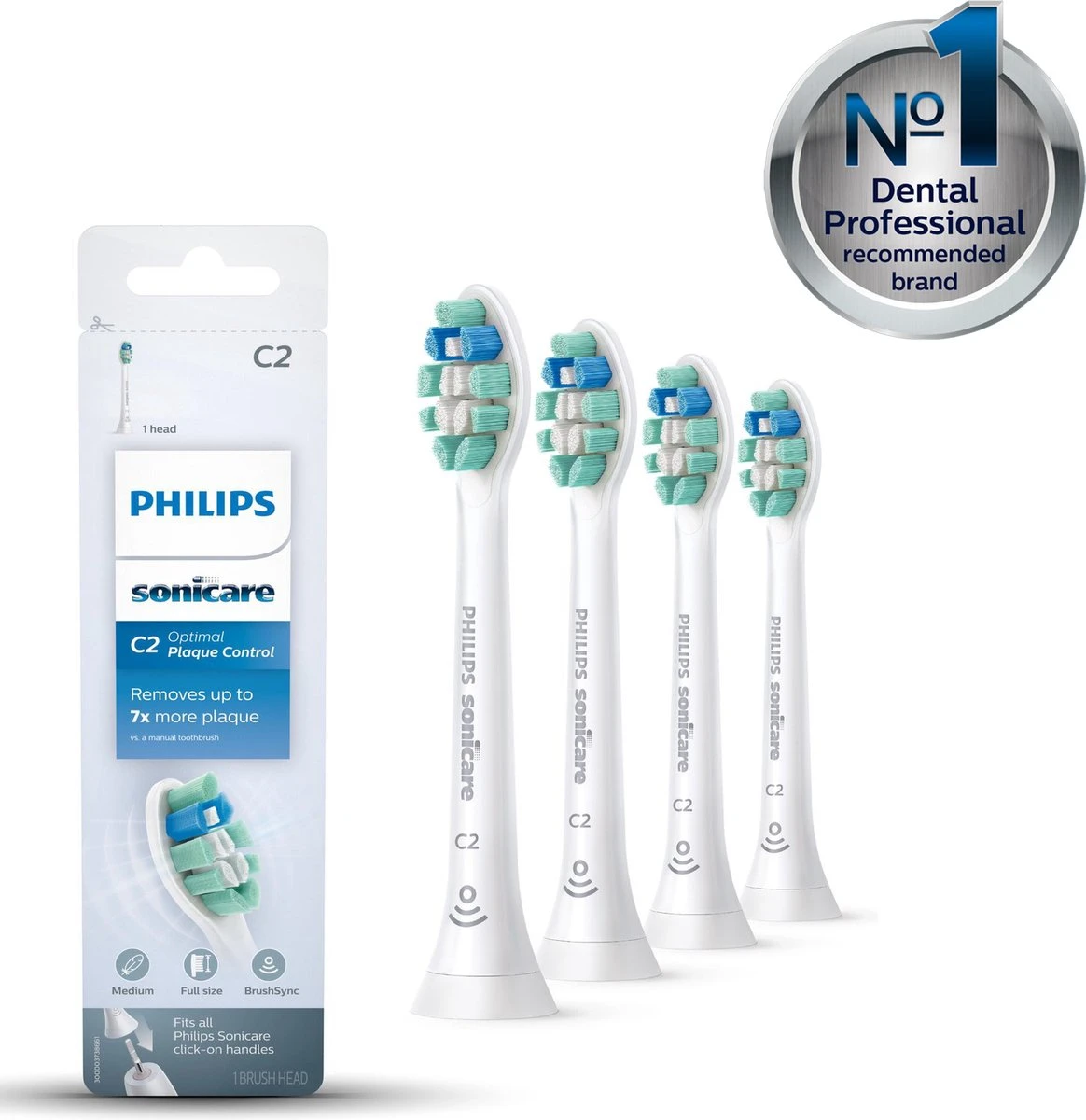 Philips Sonicare C2 Optimal Plaque Defence HX9024/10 - Opzetborstels - 4 Stuks - Afbeelding 16