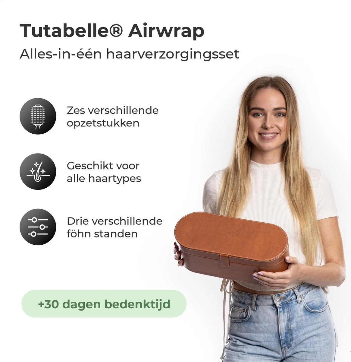 Tutabelle Airwrap - 6 In 1 Haarstyler - Trendy Airstyler - Multistyler - Airwrap Krultang - Krulborstel - Hairstyler - Fohnborstel - Stijltang - Zwart - Afbeelding 7