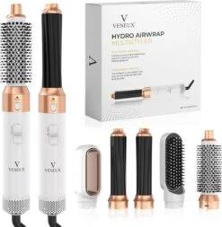 VENEUX® Airwrap Krultang - Krultangen - Föhnborstel - 5 In 1 Multi Styler - Wit - TikTok - Nieuwste Versie 2.5 Maart 2023 Edition