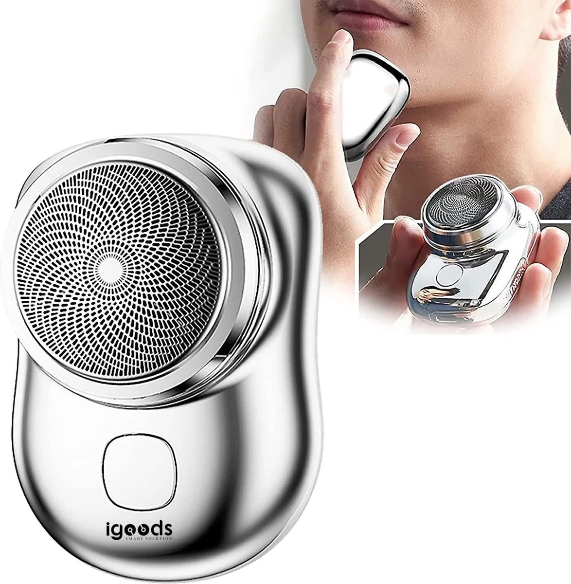 Igoods Elektrische Scheerapparaat Mini - Tondeuse Mannen - Shaver - Zilver