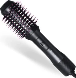 Trendwares Föhnborstel 3 In 1 - Magic Brush Voor Krullen / Kort / Lang & Stijl Haar – Krulborstel - Föhn – Stijltang – Krultang – Föhnborstel Rond – Zwart/Roze