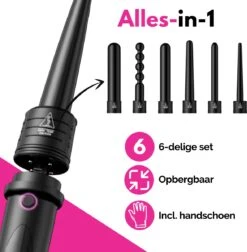 VAIVE Krultang Met 6 Opzetstukken - Haarkruller - Krultangen - Curling Iron - 32mm - 19 Mm - 25mm -BaByliss Verkoopwinkel 1178x1200 11