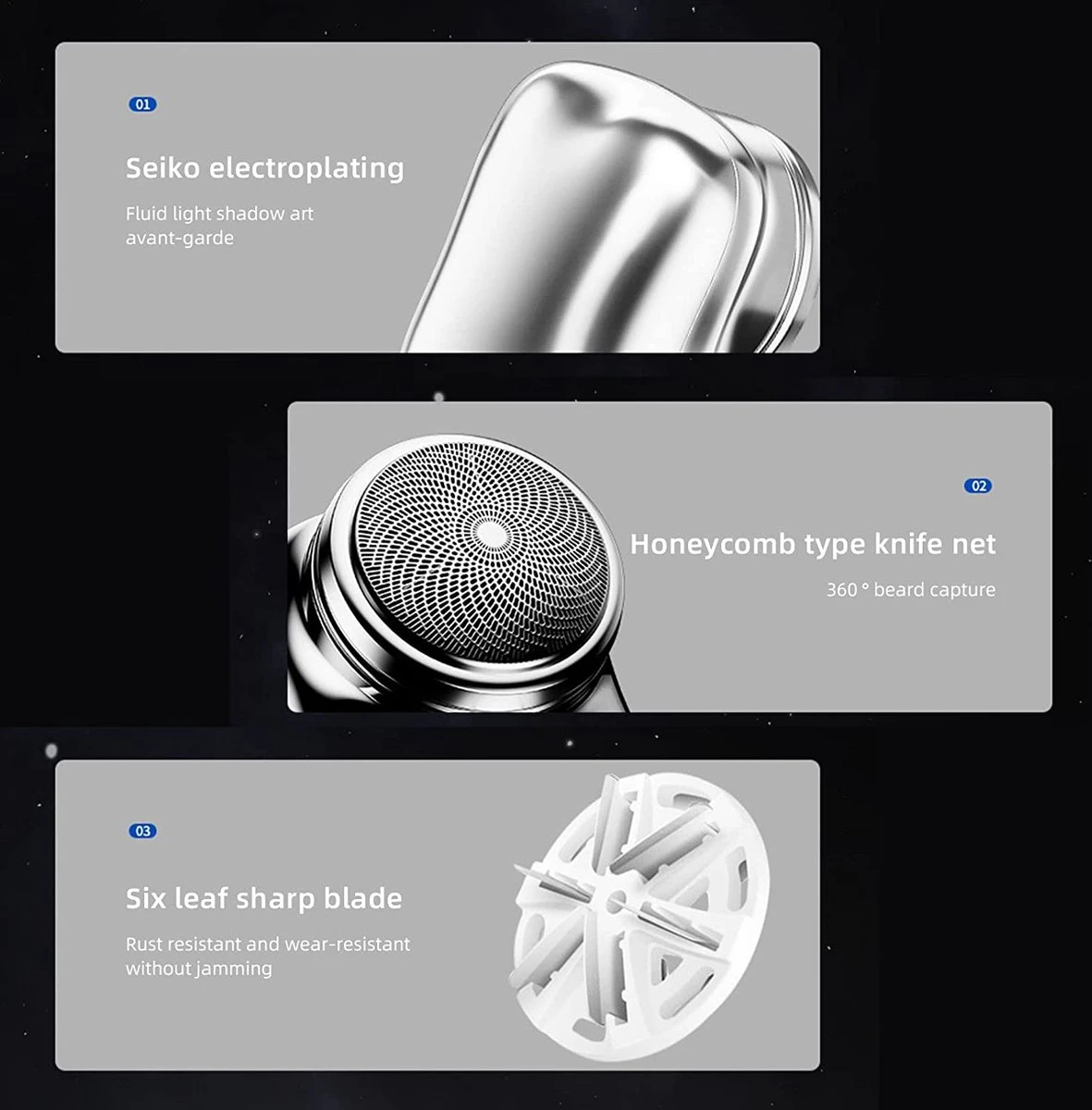 Igoods Elektrische Scheerapparaat Mini - Tondeuse Mannen - Shaver - Zilver - Afbeelding 4