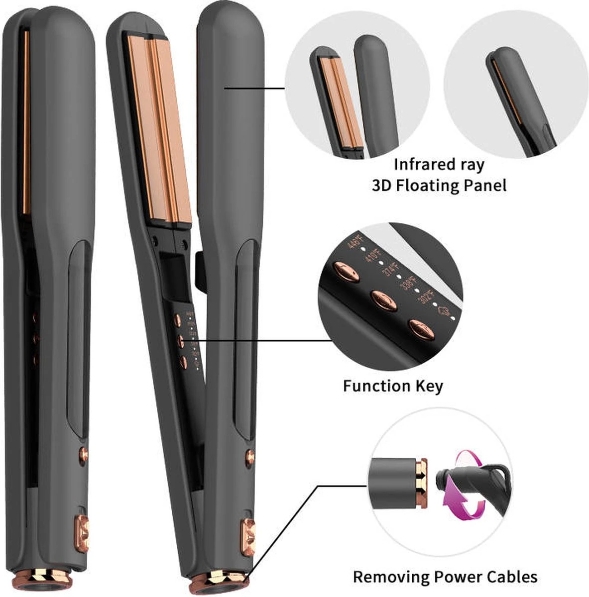 SteamGoods Steampod 3.0 - Professionele Stoom Stijltang - Krultang - Stijltang - Inclusief Gratis Accessoires - Cadeautip - Zwart - Afbeelding 10