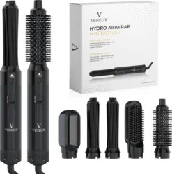 VENEUX® Airwrap Krultang - Krultangen - Föhnborstel - 5 In 1 Multi Styler - Zwart - TikTok - Nieuwste Versie 2.5 Maart 2023 Edition
