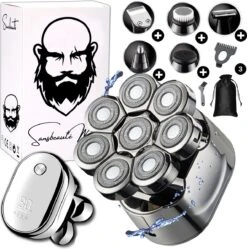 6-in-1 Scheerapparaat Mannen – Trimmer - Skull Edition PRO | 8 Blade - Nat & Droog - Face En Head Shaver – Hoofd Kaal Scheren - USB - Opzetstukken - Incl. E-Book