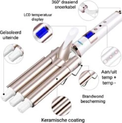 Wafeltang - 5 In 1 Krultang - Airwrap - Golvenkrultang- 22mm - Incl. Beschermingshandschoen - Beach Waves - Waver - Crimper - Multistyler -BaByliss Verkoopwinkel 1190x1200 9