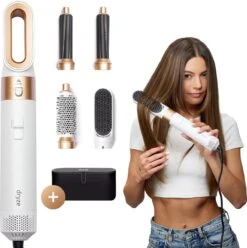 Dryze Airstyler Crème White/gold Edition - Inclusief Leren Opbergcase - Krultang - Föhn - Föhnborstel En Stijltang In 1