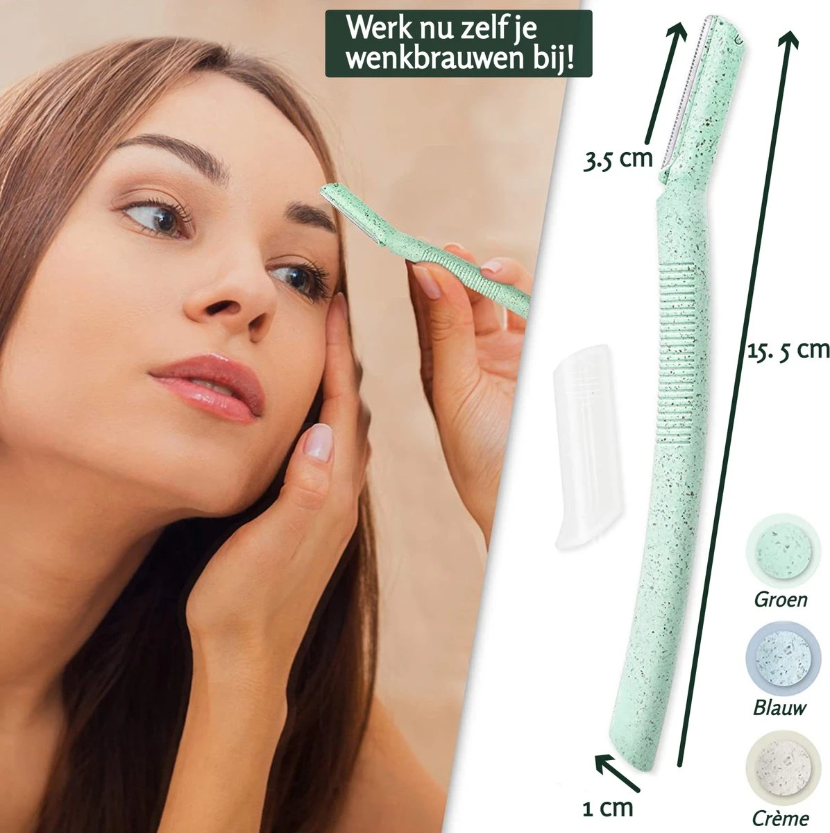 Premium Self-Care Dermaplaning Mesjes - Wenkbrauw Scheermesje - 12 Mesjes - Precisie Mesje - Duurzaam - Biologisch Afbreekbaar - Wenkbrauw Trimmer - Eyebrow Razor - Met Handleiding - Afbeelding 7