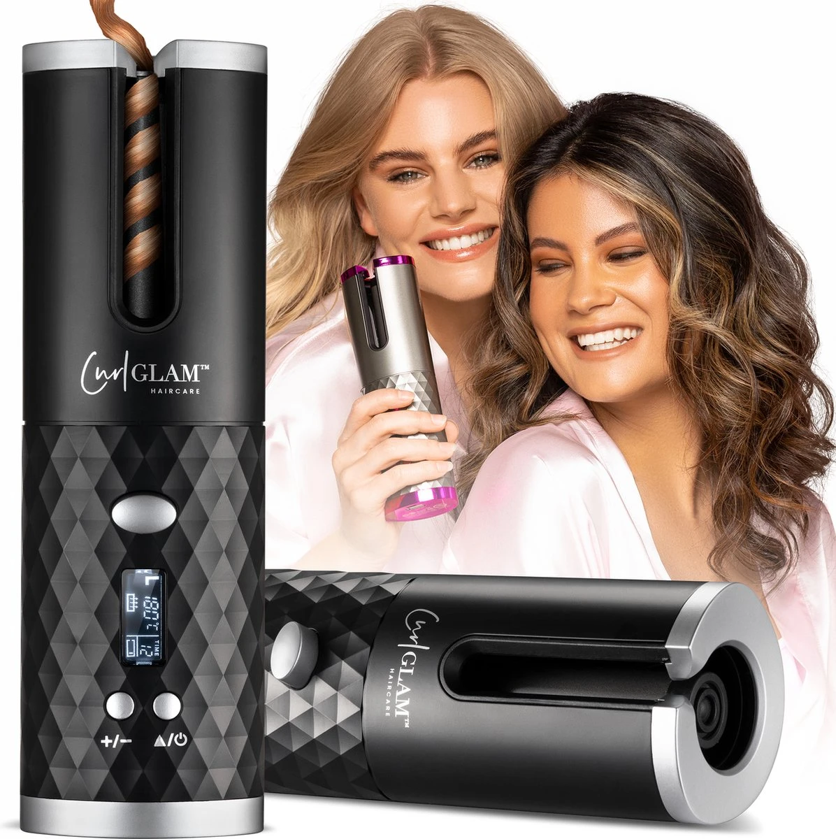 CURLGLAM® Black Pro - Automatische Krultang - Draadloos - USB Oplaadbaar