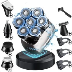 BladeSkull® Scheerapparaat Voor Mannen 6 In 1 - Skull Shaver - Trimmer - Hoofd Kaal Scheren - Draadloos Opladen - Nat & Droog