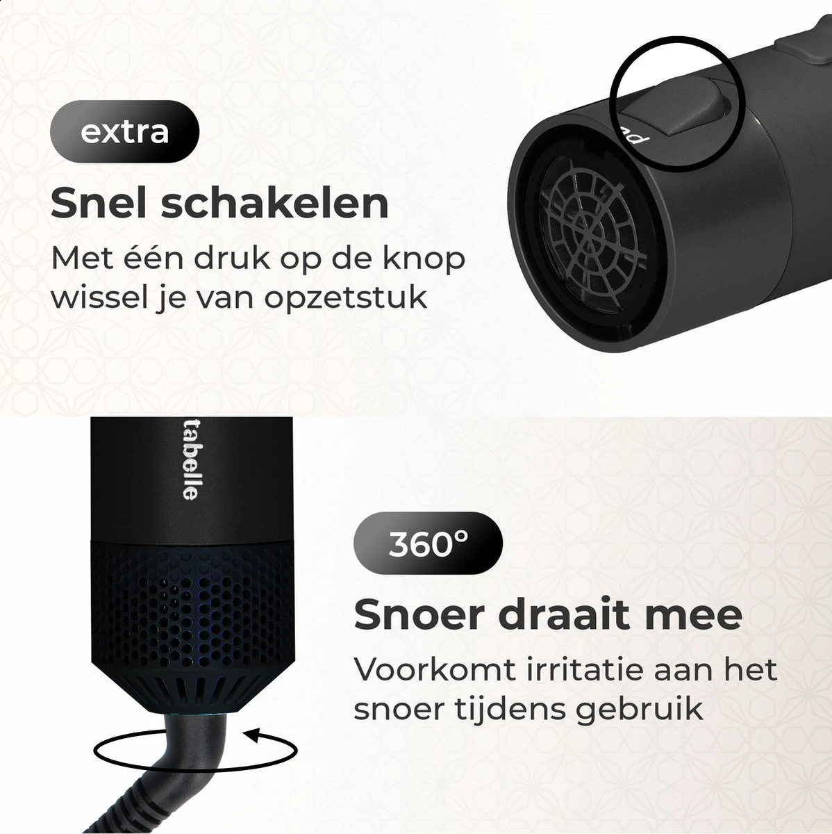 Tutabelle Airwrap - 6 In 1 Haarstyler - Trendy Airstyler - Multistyler - Airwrap Krultang - Krulborstel - Hairstyler - Fohnborstel - Stijltang - Zwart - Afbeelding 6