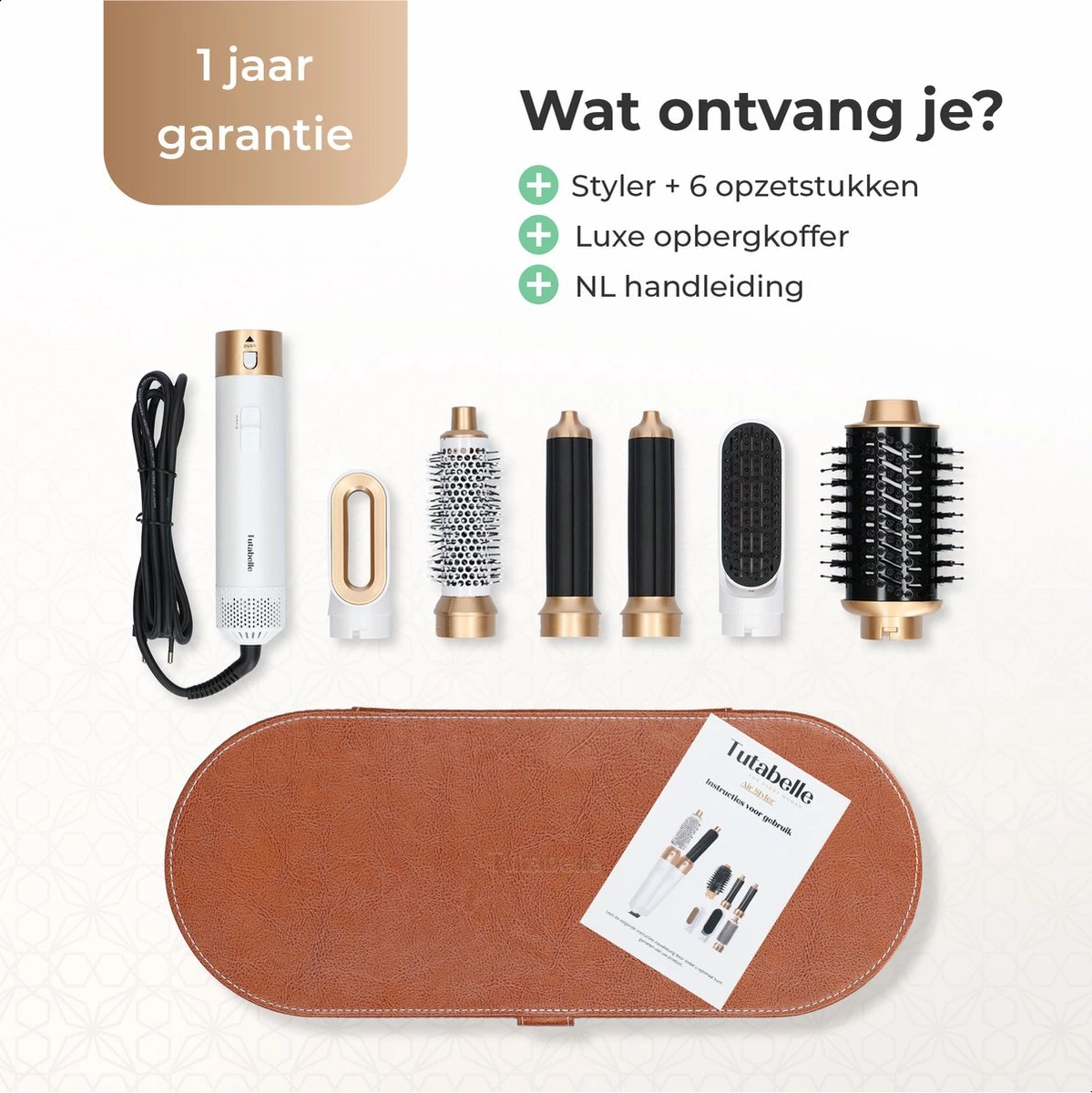 Tutabelle Airwrap - 6 In 1 Hairstyler - Multistyler - Krultang - Krulborstel - Haarstyler - Hairstyler - Stijltang - Wit - Afbeelding 9