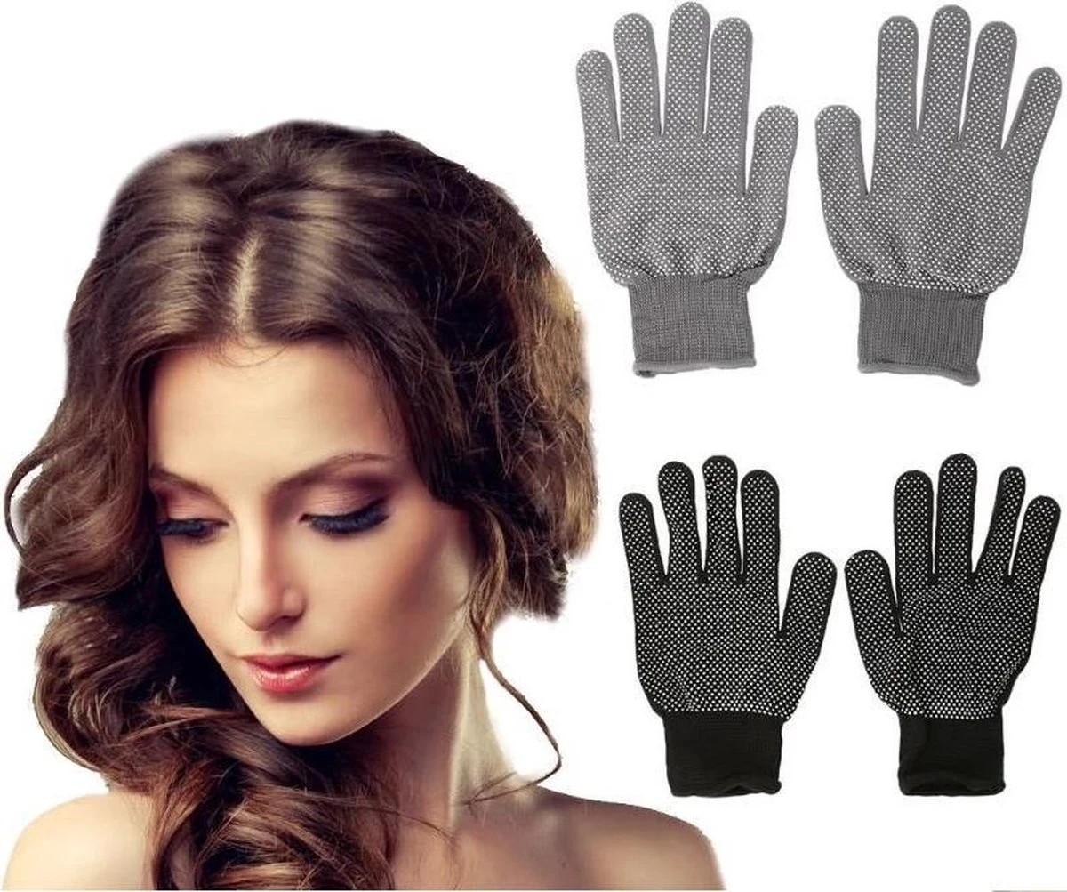 Krultang Handschoenen - Warmte Handschoen Voor Stijltang - Styling Haaraccessoires - Grijs - 1 Paar - Afbeelding 5