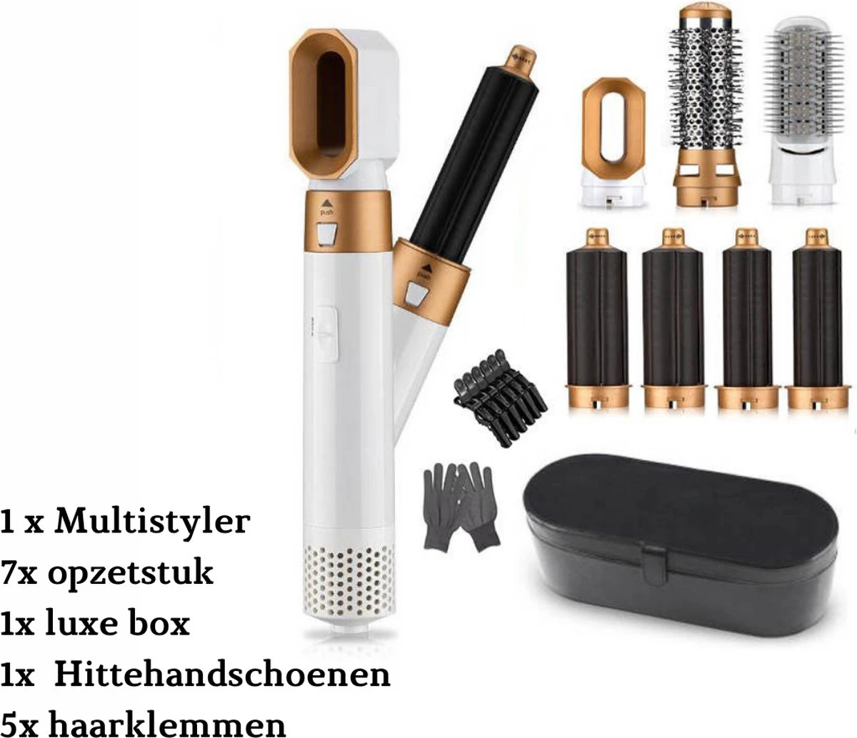 Merkloos Airwrap Complete Multistyler 7 In 1 - Multi Styler Air Wrap Haarfohn- Stijltang -Haardroger- Haarborstel- Stijlborstel- Krultang- 7 Opzetstukken- Gratis Handschoen- Gratis 5 Haarklemmen- Hete Lucht Fohn 7 Merkloos Airwrap Complete Multistyler 7 In 1 - Multi Styler Air Wrap Haarfohn- Stijltang -Haardroger- Haarborstel- Stijlborstel- Krultang- 7 Opzetstukken- Gratis Handschoen- Gratis 5 Haarklemmen- Hete Lucht Fohn - Afbeelding 5
