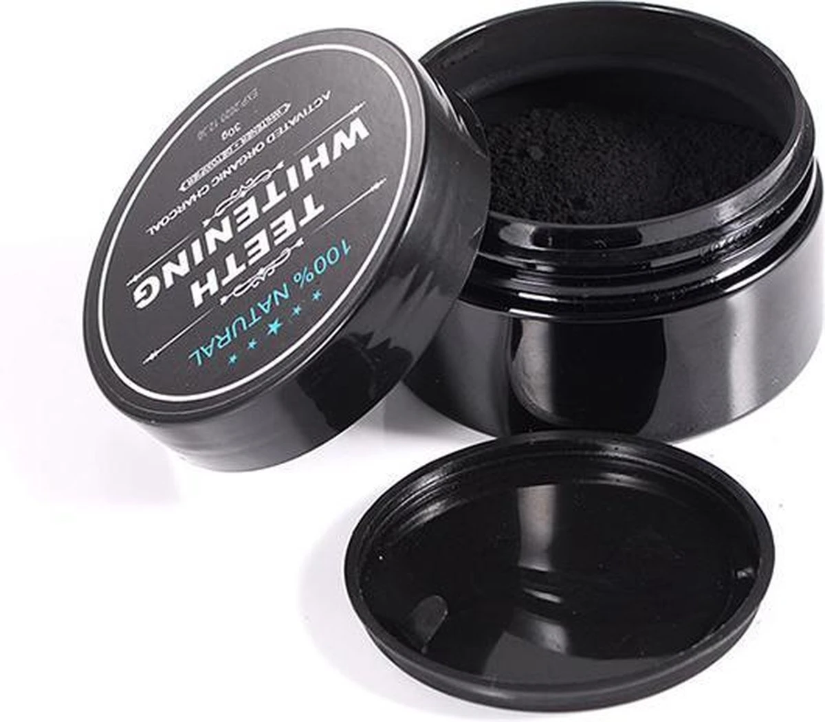 Merkloos Natural Teeth Whitening - Activated Organic Charcoal 30g/ Tanden Bleken /100% Natuurlijk Poeder / - Afbeelding 4