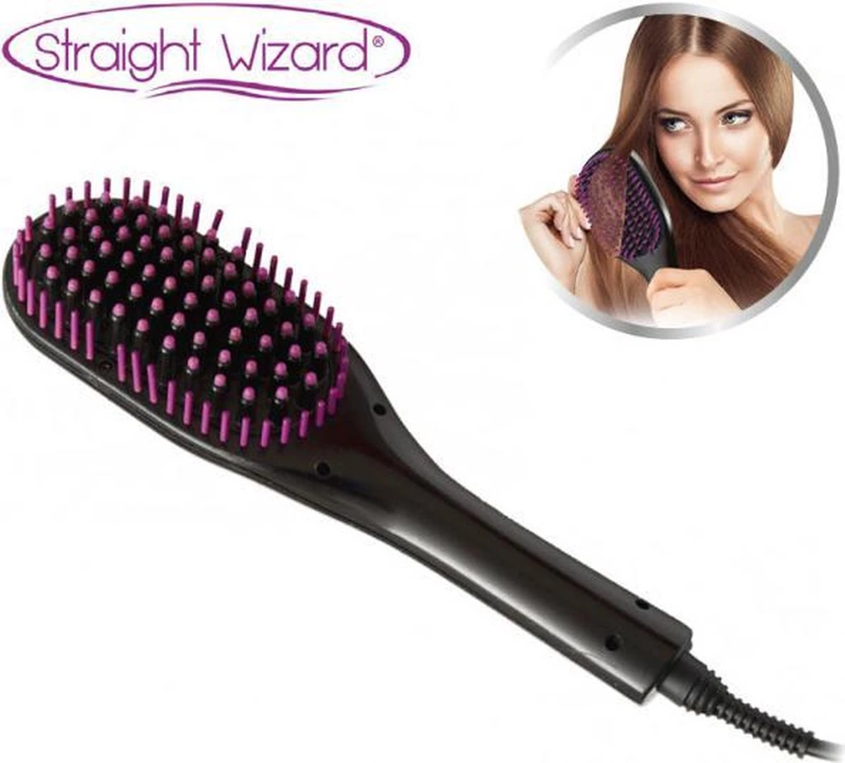 Velform Straight Wizard Stijlborstel Keramische Styler Haarborstel - Stijltang En Borstel - Hair Straightener