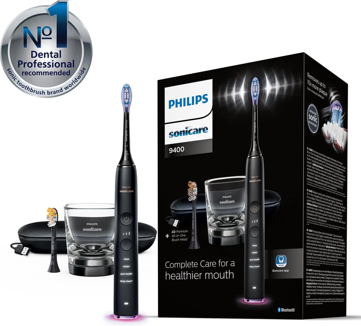 Philips Sonicare DiamondClean Smart Series 9000 HX9917/89 - Elektrische Tandenborstel - Zwart - Afbeelding 2