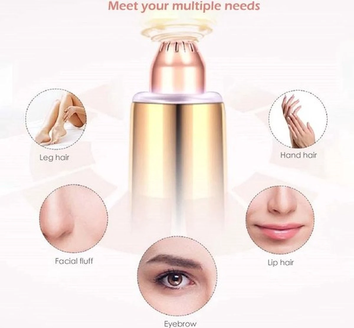 Draagbare Wenkbrauw Epilator - Haar Remover Pen - USB Trimmer - Afbeelding 13